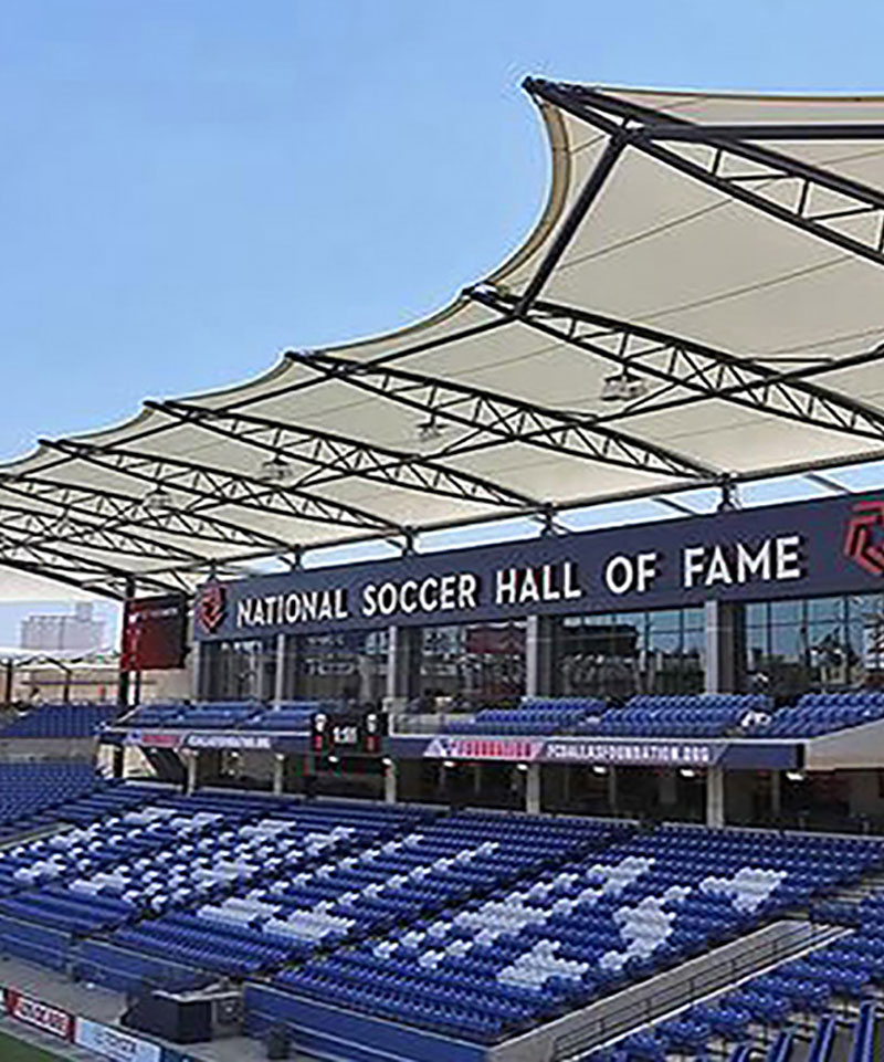 Membrane structure sports stadium stand roof